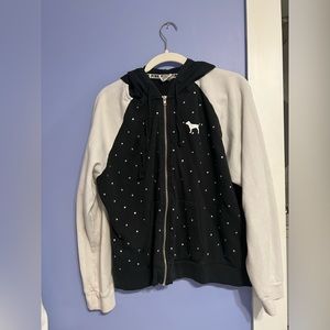 Pink blinged hoodie black and white ☯️